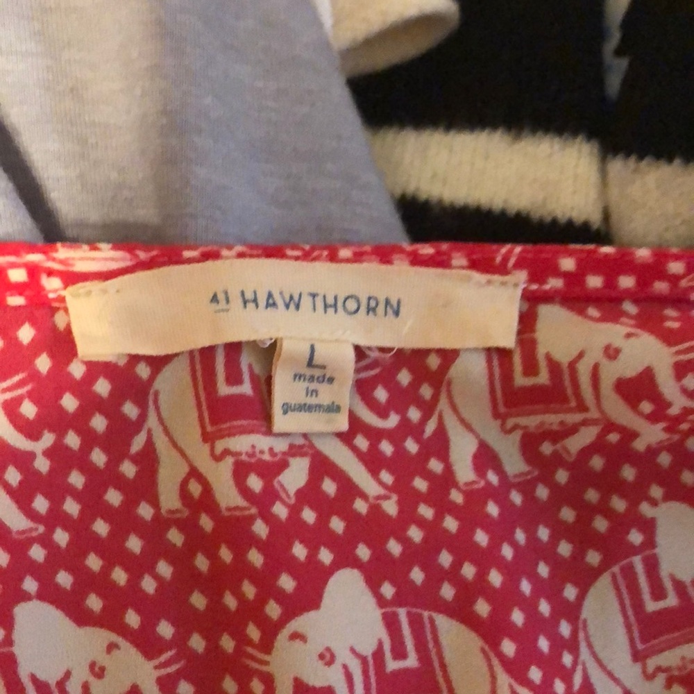 Elephant print, coral blouse from Stitch Fix